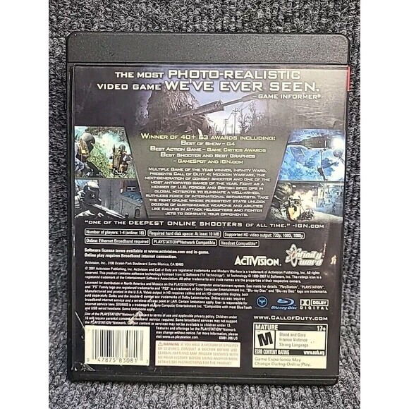 PS3 Call of Duty 4 Modern Warfare Playstation 3 No Manual Tested - Picture 2 of 4